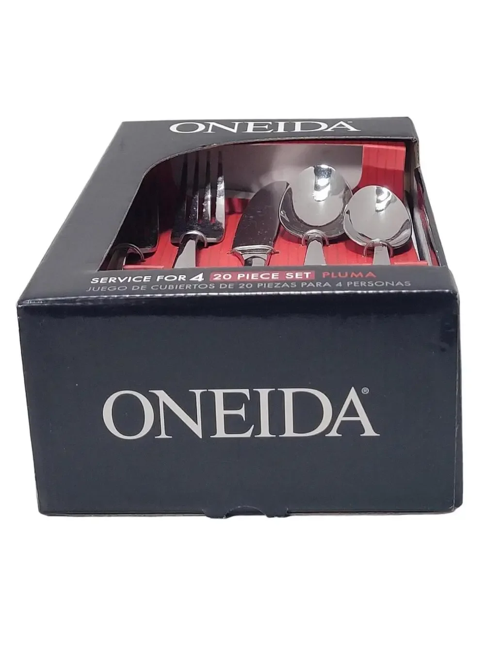 Oneida Pluma Stainless Flatware 20 Piece Set, Serves 4, NEW - B155020K
